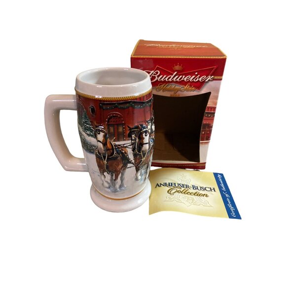2006 Budweiser Holiday Stein Sunset at the Stables w/ Box COA CS670 Clydesdales - Picture 1 of 6